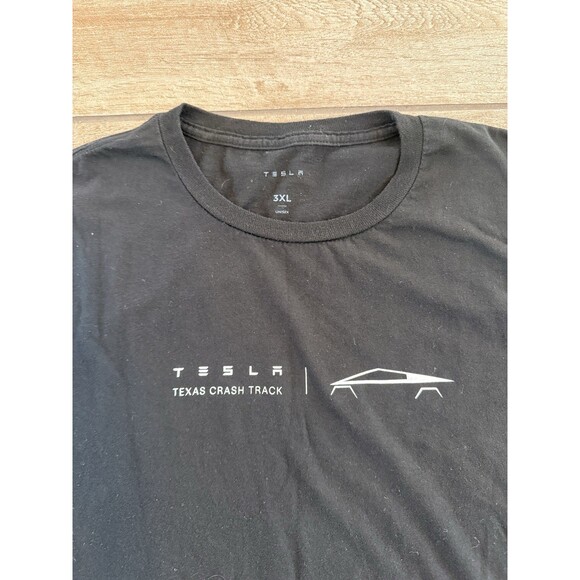 Tesla Texas crash track T-shirt 3xl Cyber truck Elon Short Sleeve Black - Picture 3 of 9